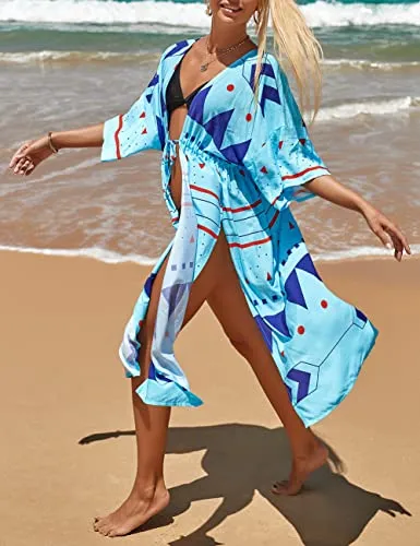 White Mesh Floral Bathing Suit Cover Up