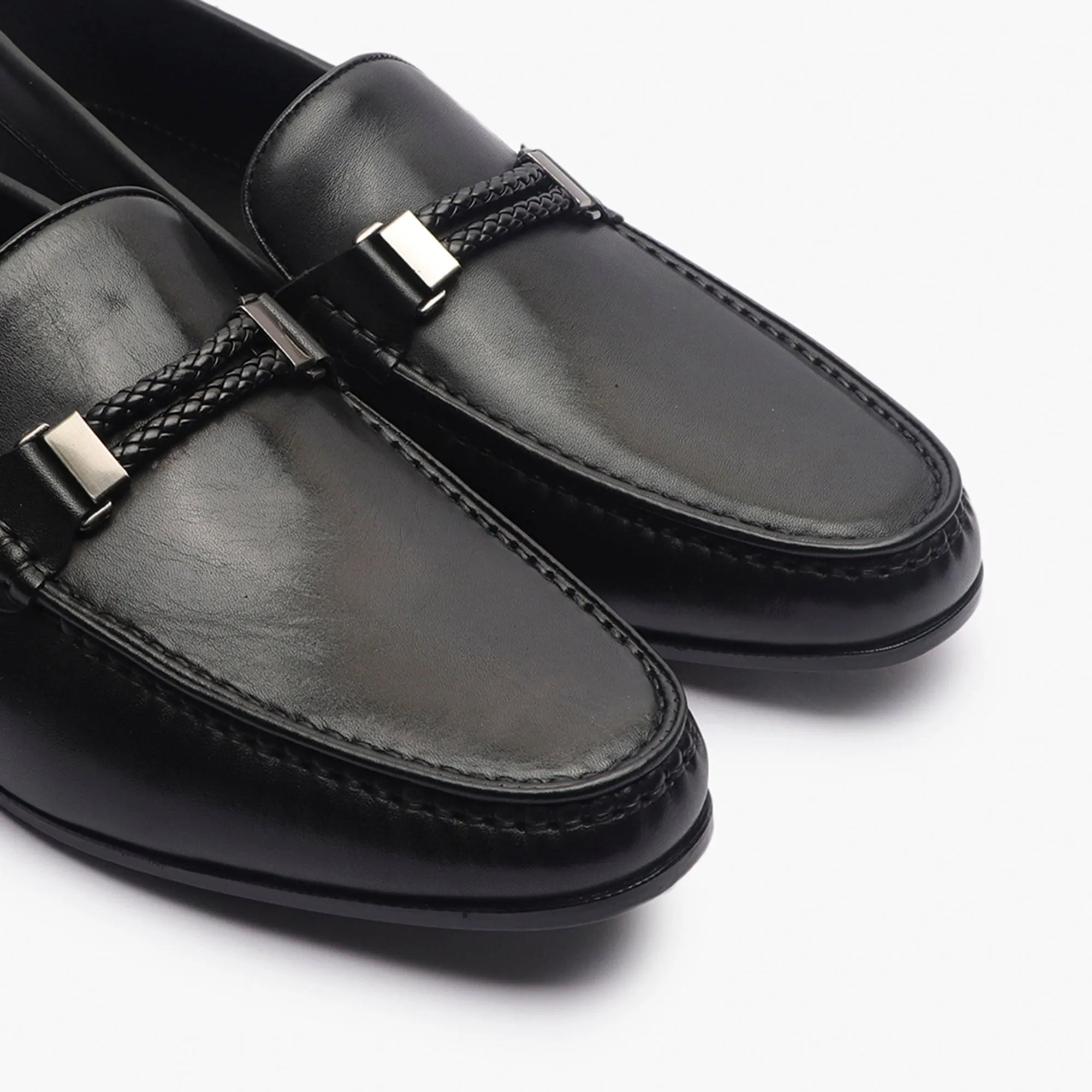 Woven Metal Bit Moccasins
